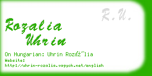 rozalia uhrin business card